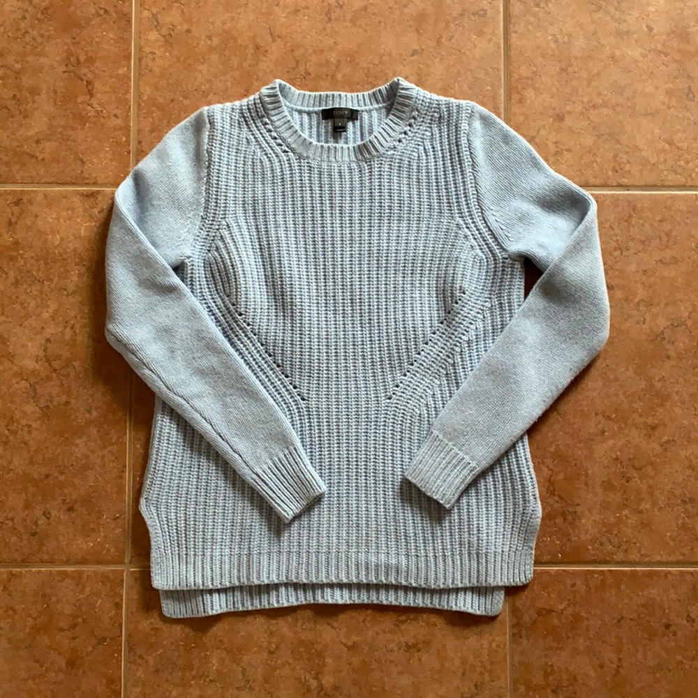 Blue wool cable crew J Crew sweater